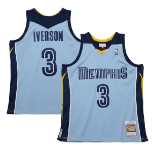 Allen Iverson Memphis Exquisite Grizzlies 2009/10 Hardwood Classics Swingman Jersey Light Blue