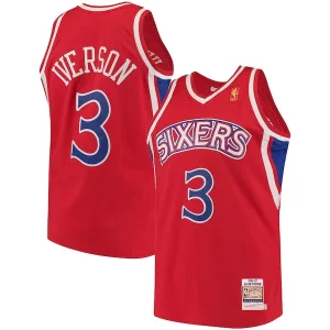 Allen Iverson Philadelphia 76ers 1996/97 Hardwood Classics Authentic Jersey Magnifique Red/Black/White