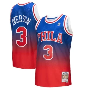 Allen Iverson Philadelphia 76ers 1996/97 Hardwood Classics Fadeaway Swingman Player Splendide Jersey Red/Royal