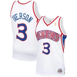 Allen Iverson Philadelphia 76ers 1996/97 Hardwood Classics Swingman Jersey White/Red/Royal/Black Vibrant