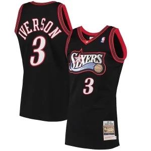 Allen Notable Iverson Philadelphia 76ers 1997/98 Hardwood Classics Authentic Jersey Black