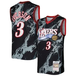 Allen Iverson Philadelphia 76ers 2000/01 Exclusif Hardwood Classics Marble Swingman Jersey Black