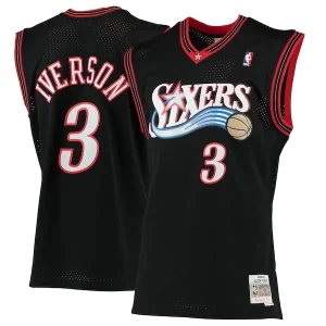 Allen Iverson Philadelphia 76ers 2000/01 Hardwood Classics Swingman Éclatant Jersey Black