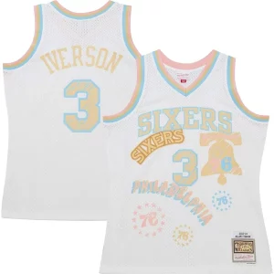 Allen Iverson Philadelphia 76ers 2002/03 Haut de gamme Swingman Sidewalk Sketch Jersey White