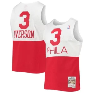 Allen Iverson Philadelphia 76ers 2003/2004 Hardwood Classics Swingman Jersey White/Red Refiné