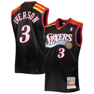 Allen Iverson Philadelphia Refiné 76ers 2006 Hardwood Classics Authentic Jersey Black/Red/White