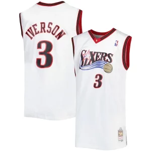 Allen Iverson Philadelphia Classique 76ers Big & Tall Hardwood Classics 1996/97 Swingman Jersey White/Black/Red/Royal