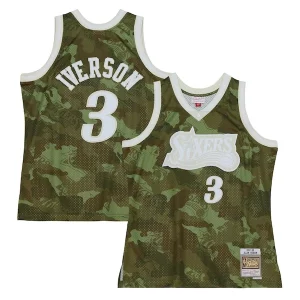 Allen Iverson Philadelphia Prime 76ers Hardwood Classics 1997/98 Ghost Green Swingman Jersey Camo