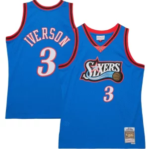 Allen Iverson Philadelphia 76ers Hardwood Classics 1997/98 Tropical Swingman Jersey Royal Authentique