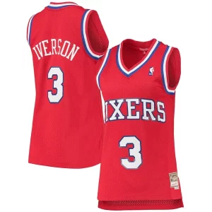 Allen Iverson Philadelphia 76ers Women's 2002/03 Hardwood Classics Swingman Luxueux Jersey Red