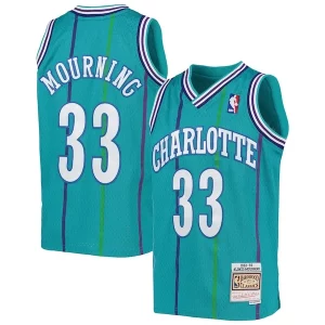Alonzo Mourning Charlotte Hornets Youth 1992/93 Hardwood Classics Swingman Jersey Authentique Teal