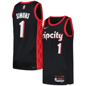 Anfernee Simons Portland Trail Blazers Nike Swingman Player Jersey Exceptionnel City Edition Black/Red