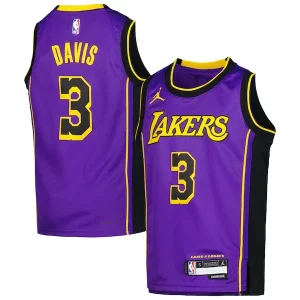 Anthony Davis Vibrant Los Angeles Lakers Jordan Brand Youth Swingman Jersey Statement Edition Purple