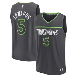 Anthony Edwards Minnesota Classique Timberwolves Youth Fast Break Replica Player Jersey Statement Edition Anthracite