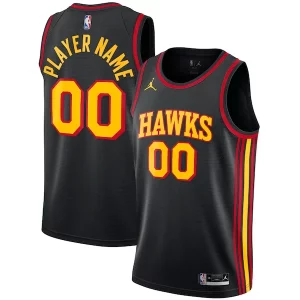 Atlanta Hawks Jordan Brand Swingman Custom Jersey Statement Edition Refiné Black