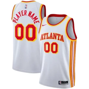 Atlanta Hawks Nike 2020/21 Swingman Custom Jersey Association Edition White Sophistiqué