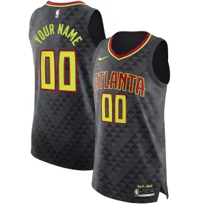 Atlanta Hawks Nike Authentic Custom Jersey Black Icon Dashing Edition