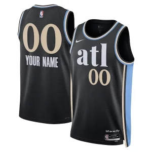Atlanta Hawks Nike Unisex 2023/24 Custom Swingman Jersey Black Moderne City Edition