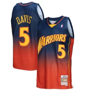 Baron Prime Davis Golden State Warriors 2006/07 Hardwood Classics Fadeaway Swingman Player Jersey Navy/Orange