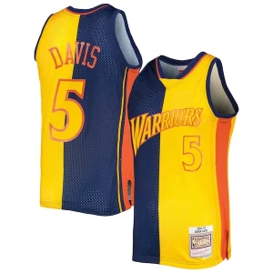 Baron Davis Golden State Warriors Hardwood Classics 2006/07 Split Swingman Jersey Navy/Gold Distingué