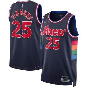 Ben Simmons Unique Philadelphia 76ers Nike 2021/22 Swingman Jersey City Edition Navy