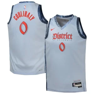 Bilal Coulibaly Washington Wizards Nike Youth 2024/25 Swingman Player Élégant Jersey City Edition Light Blue