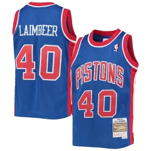 Bill Laimbeer Stylish Detroit Pistons Youth 1988/89 Hardwood Classics Swingman Jersey Blue