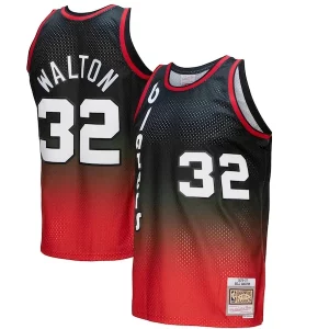 Bill Walton Distingué Portland Trail Blazers 1976/77 Hardwood Classics Fadeaway Swingman Player Jersey Red/Black
