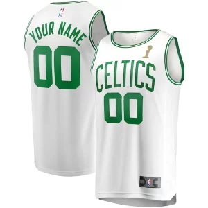 Boston Celtics 2024 NBA Gracieux Finals Champions Custom Fast Break Jersey White Association Edition