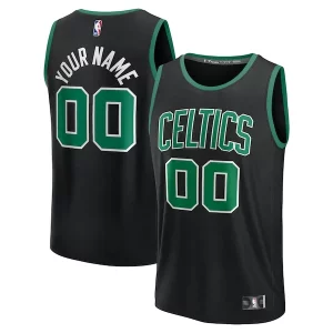 Boston Confortable Celtics Youth Custom Fast Break Jersey Black Statement Edition/Kelly Green/White