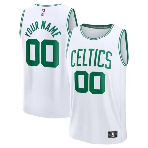 Boston Celtics Fast Break Custom Jersey Association Moderne Edition White/Kelly Green/Black