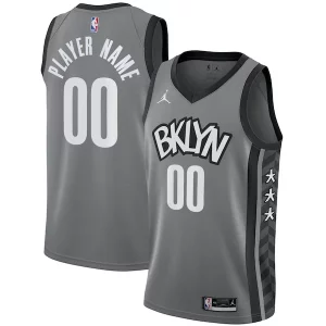 Brooklyn Nets Jordan Brand Swingman Custom Jersey Statement Dashing Edition Gray