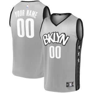Brooklyn Nets Stylish Youth Custom Fast Break Replica Jersey Gray Statement Edition