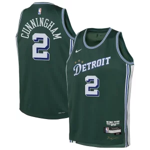 Cade Cunningham Detroit Pistons Nike Youth 2022/23 Swingman Jersey City Edition Green Vibrant
