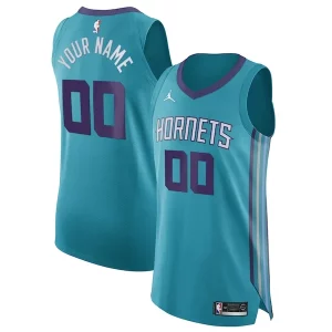 Charlotte Hornets Jordan Brand Authentic Élégant Custom Jersey Teal Icon Edition