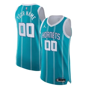 Charlotte Hornets Notable Nike 2021/22 Diamond Swingman Authentic Custom Jersey Icon Edition Teal