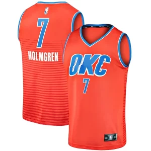 Chet Holmgren Oklahoma City Thunder Fast Break Replica Player Jersey Statement Edition Captivant Orange