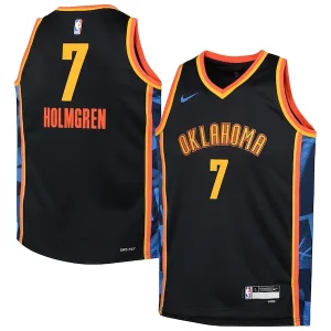 Chet Commémoratif Holmgren Oklahoma City Thunder Nike Youth 2024/25 Swingman Player Jersey City Edition Black