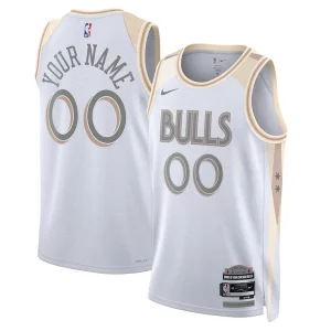 Chicago Personalisable Bulls Nike Unisex 2024/25 Custom Swingman Jersey City Edition White