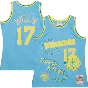 Chris Mullin Golden State Warriors 1993/94 Swingman Sidewalk Sketch Dashing Jersey Light Blue