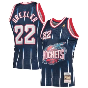 Clyde Drexler Houston Rockets 1996/97 Hardwood Classics Admirable Swingman Jersey Navy