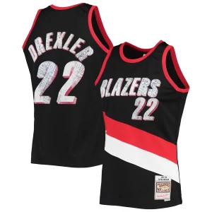 Clyde Drexler Portland Gracieux Trail Blazers 1991/92 Hardwood Classics NBA 75th Anniversary Diamond Swingman Jersey Black