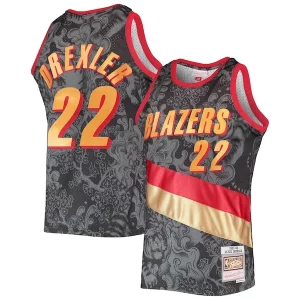 Clyde Drexler Portland Trail Blazers Hardwood Classics 1991/92 Lunar New Year Captivant Swingman Jersey Black
