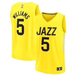Cody Williams Utah Jazz Youth 2024 NBA Draft Fast Break Player Jersey Icon Edition Authentique Yellow