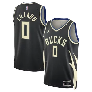 Damian Lillard Milwaukee Bucks Jordan Brand Unisex Swingman Player Jersey Statement Edition Splendide Black
