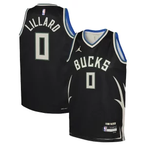 Damian Lillard Milwaukee Bucks Jordan Brand Youth Swingman Jersey Statement Edition Captivant Black