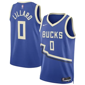 Damian Lillard Milwaukee Bucks Nike Unisex 2024/25 Swingman Player Splendide Jersey City Edition Royal