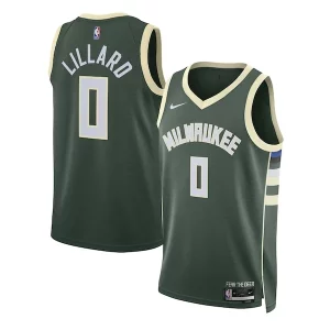 Damian Lillard Luxueux Milwaukee Bucks Nike Unisex Swingman Jersey Icon Edition Hunter Green