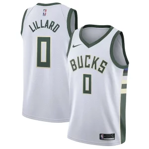 Damian Lillard Milwaukee Bucks Tendance Nike Unisex Swingman Player Jersey Association Edition White