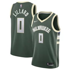 Damian Lillard Milwaukee Bucks Confortable Nike Unisex Swingman Player Jersey Icon Edition Hunter Green